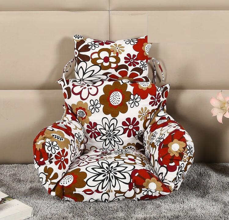 Single seater Egg chair cushion white with flowers K&M