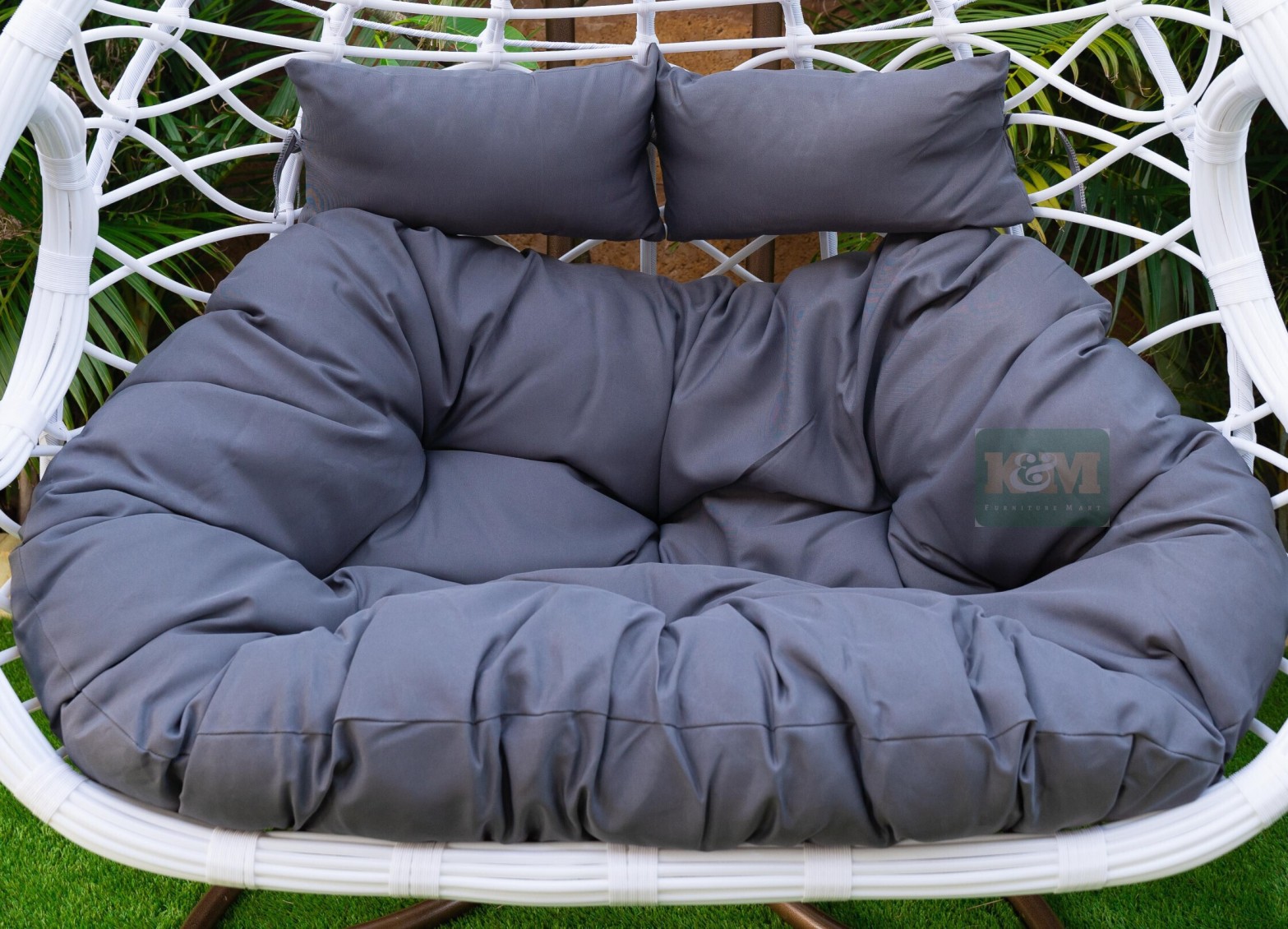 Egg Chair Replacement Cushion For Two Seater GREY K&M FURNITURE MART